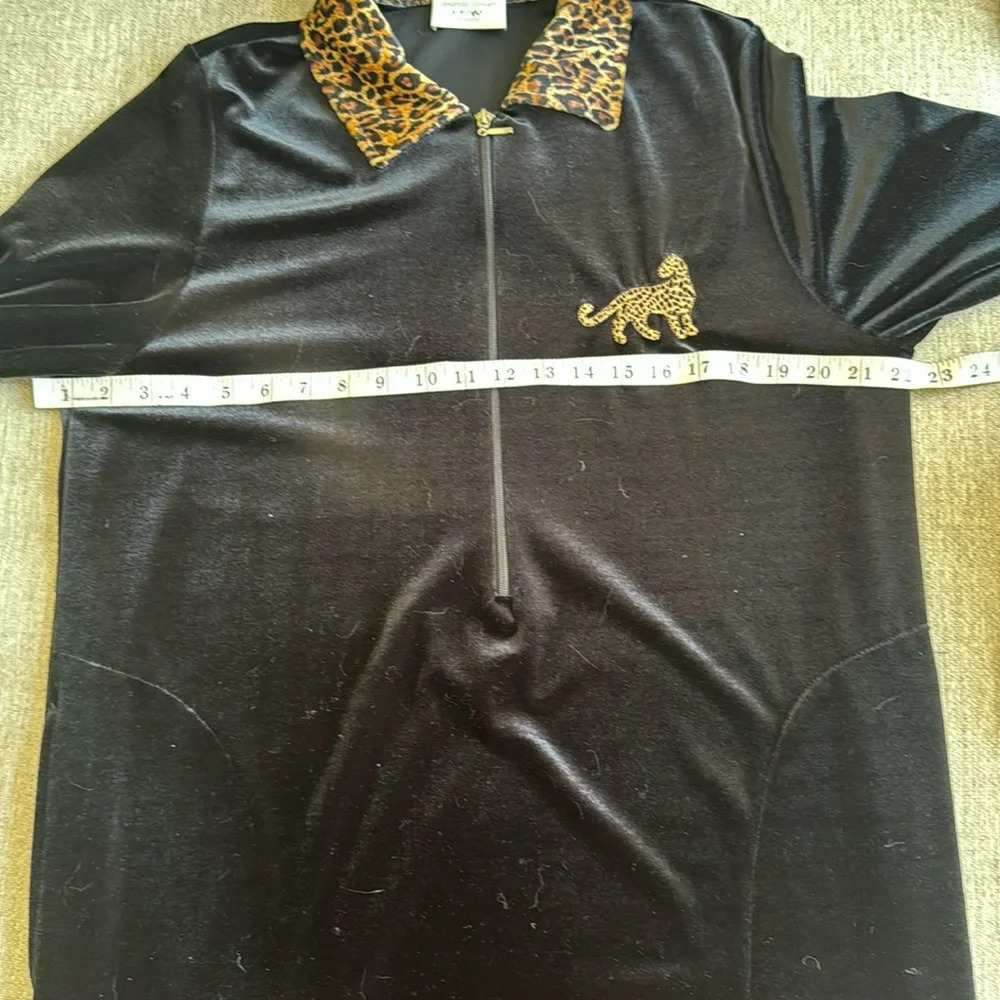 Vintage Amanda Stewart intimates animal print leopard cheetah house robe velour - Picture 11 of 15